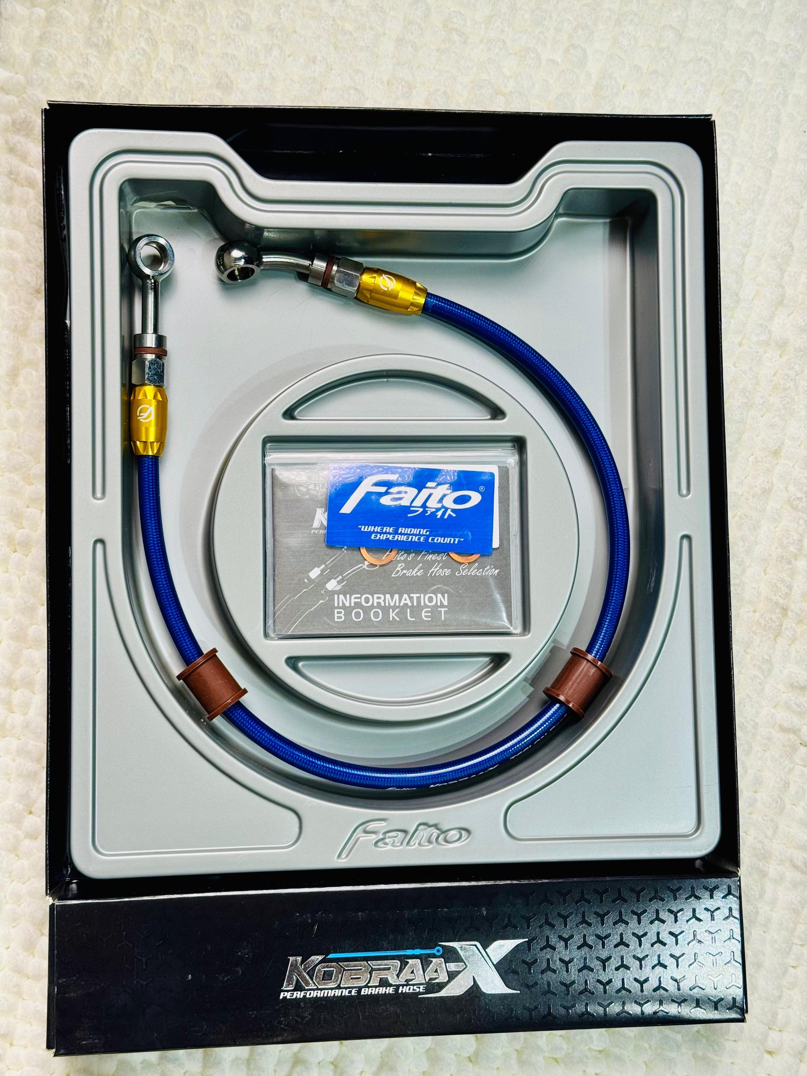 Faito Kobra-X Performance Braided Brake Hose 850mm angle 3