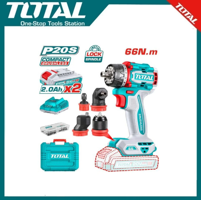 TOTAL TDLI206686 Brushless Cordless Multi-head Drill Driver
