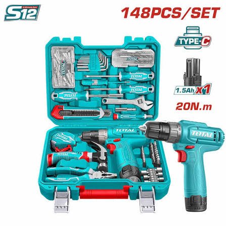 TOTAL THKTHP41487 148 Pcs Tools Set