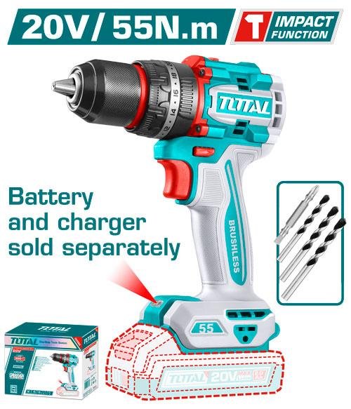 TOTAL TDLI205581 Compact Brushless Cordless Drill