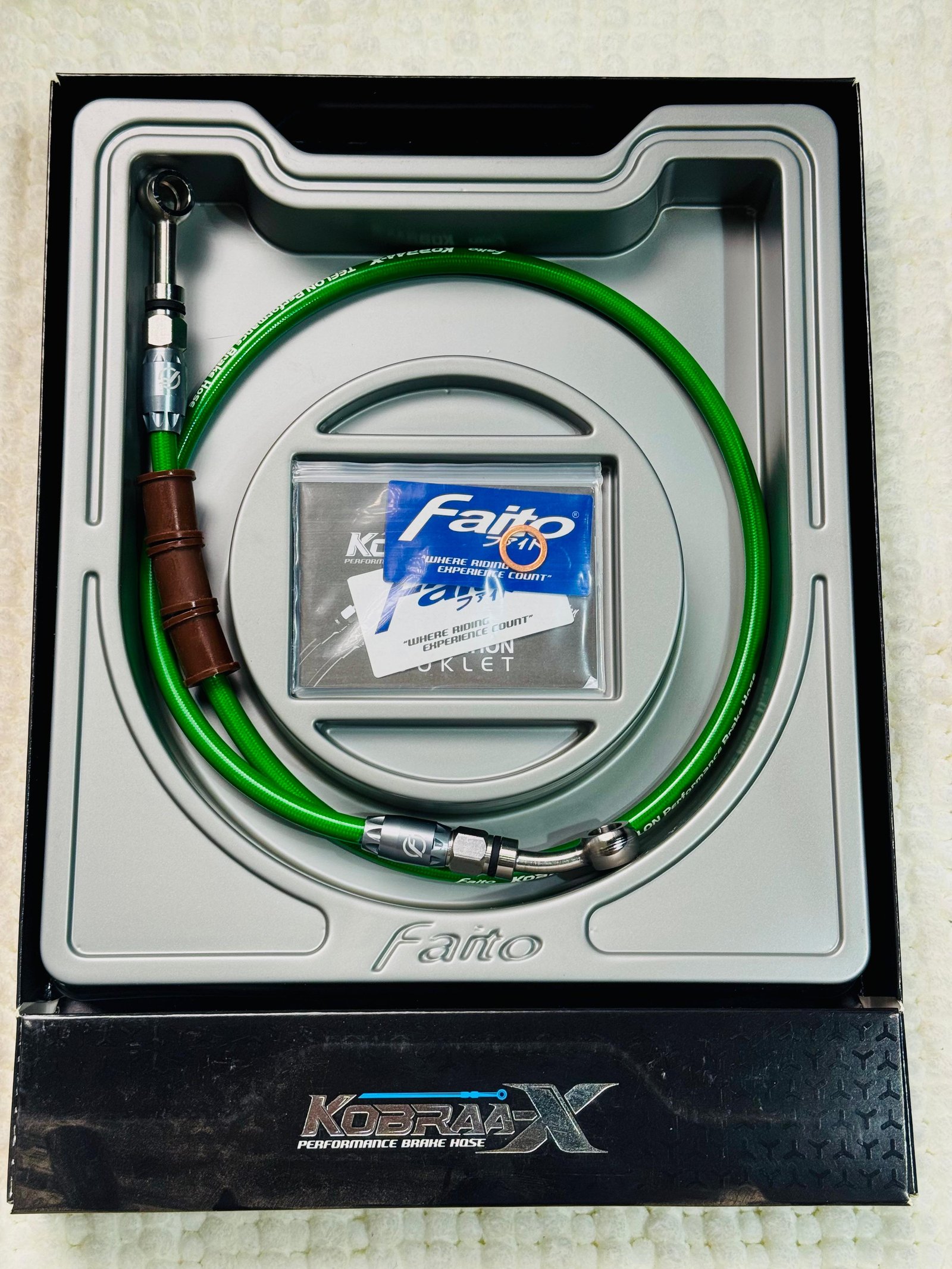 Faito Kobra-X Performance Braided Brake Hose 550mm angle 5