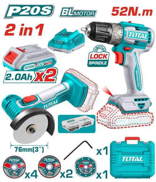TOTAL TCKLI20278 Cordless 2 pcs combo kit