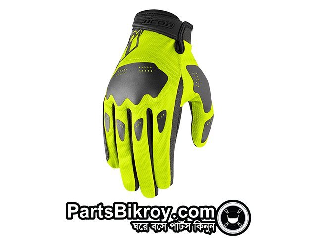 ICON Hooligan Glove Hi-Viz Yellow Back Hand Gloves