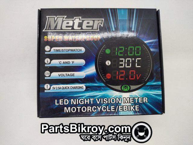 Motorcycle Led Night Vision Meter With Temperature Sensor