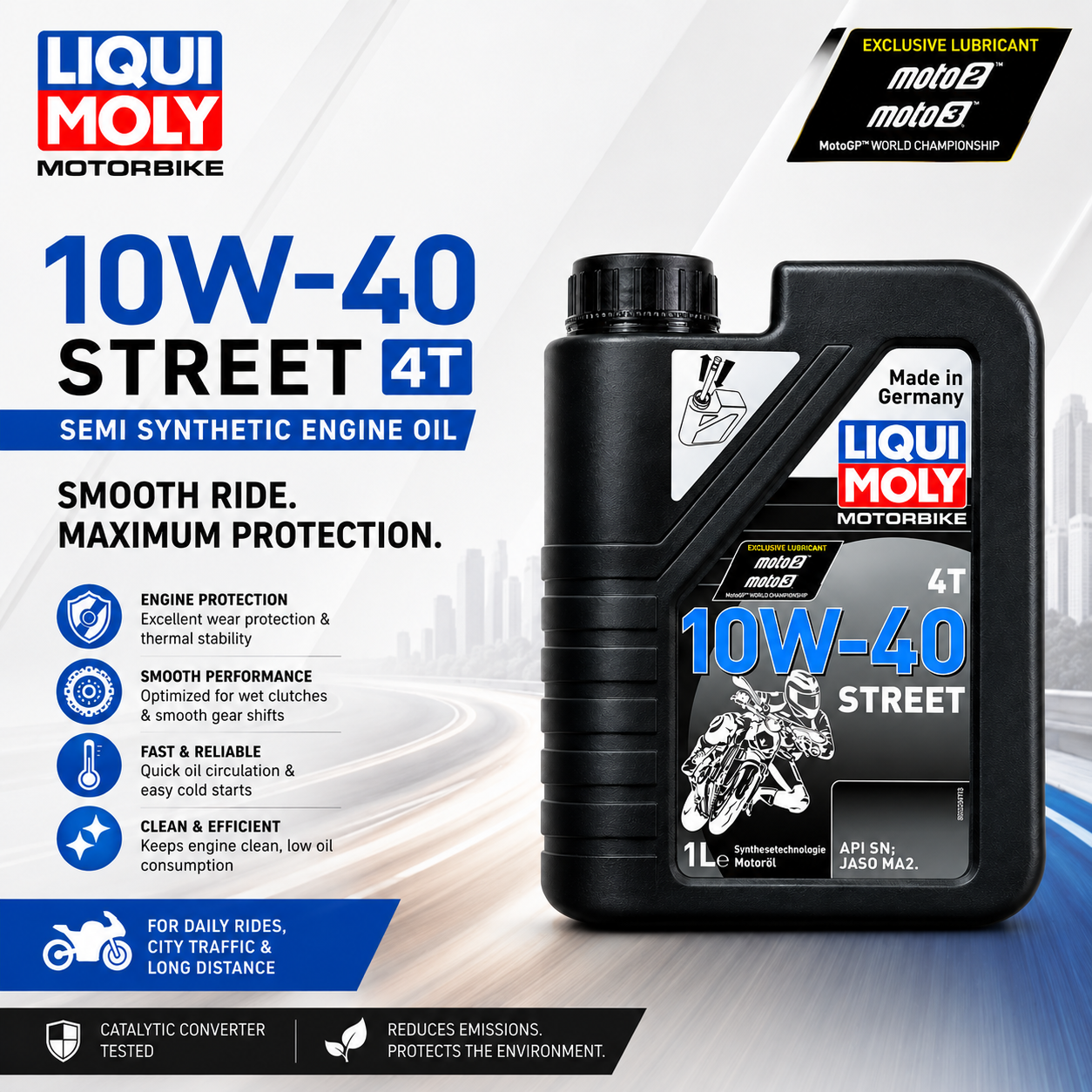 LIQUI MOLY 10W-40 Street Semi Synthetic angle 3